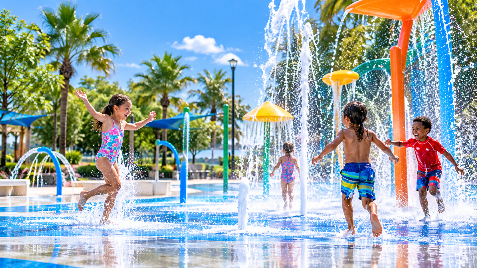 Leisure center splash zone